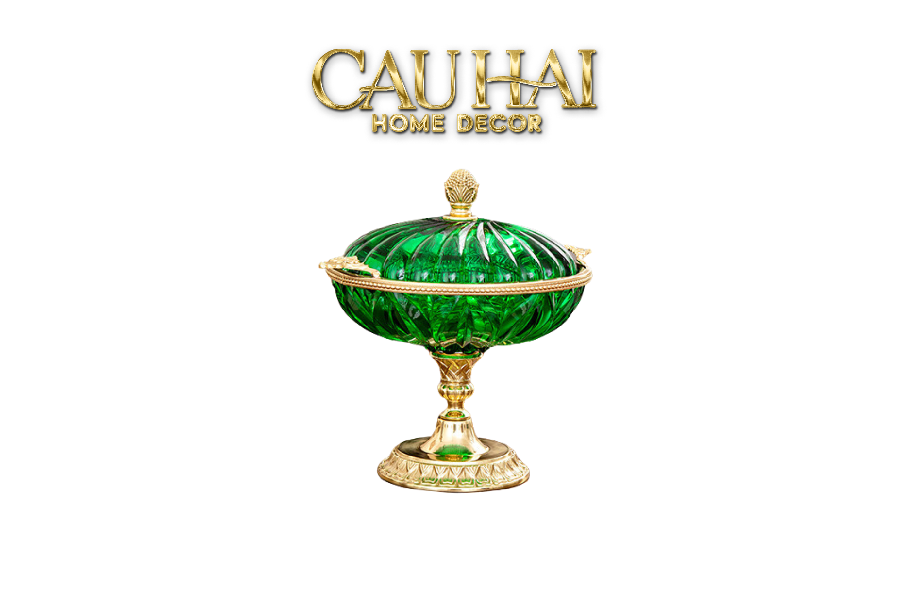Maison Couture - Đĩa Trái Cây Brasson Emerald Cristalleries Fruit Plate H30