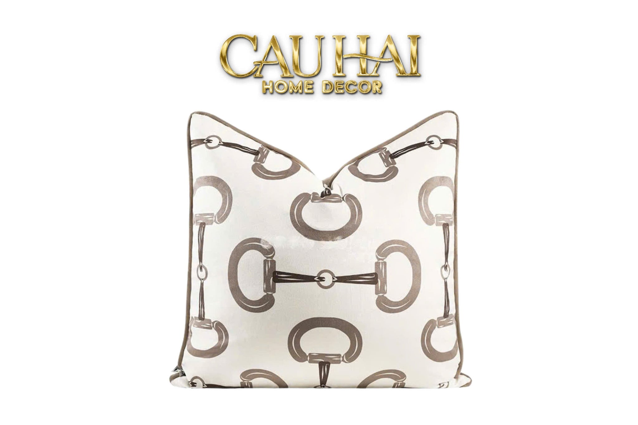 Vỏ Gối Nhung Equestrian Étrier d’Élite Blanche 45