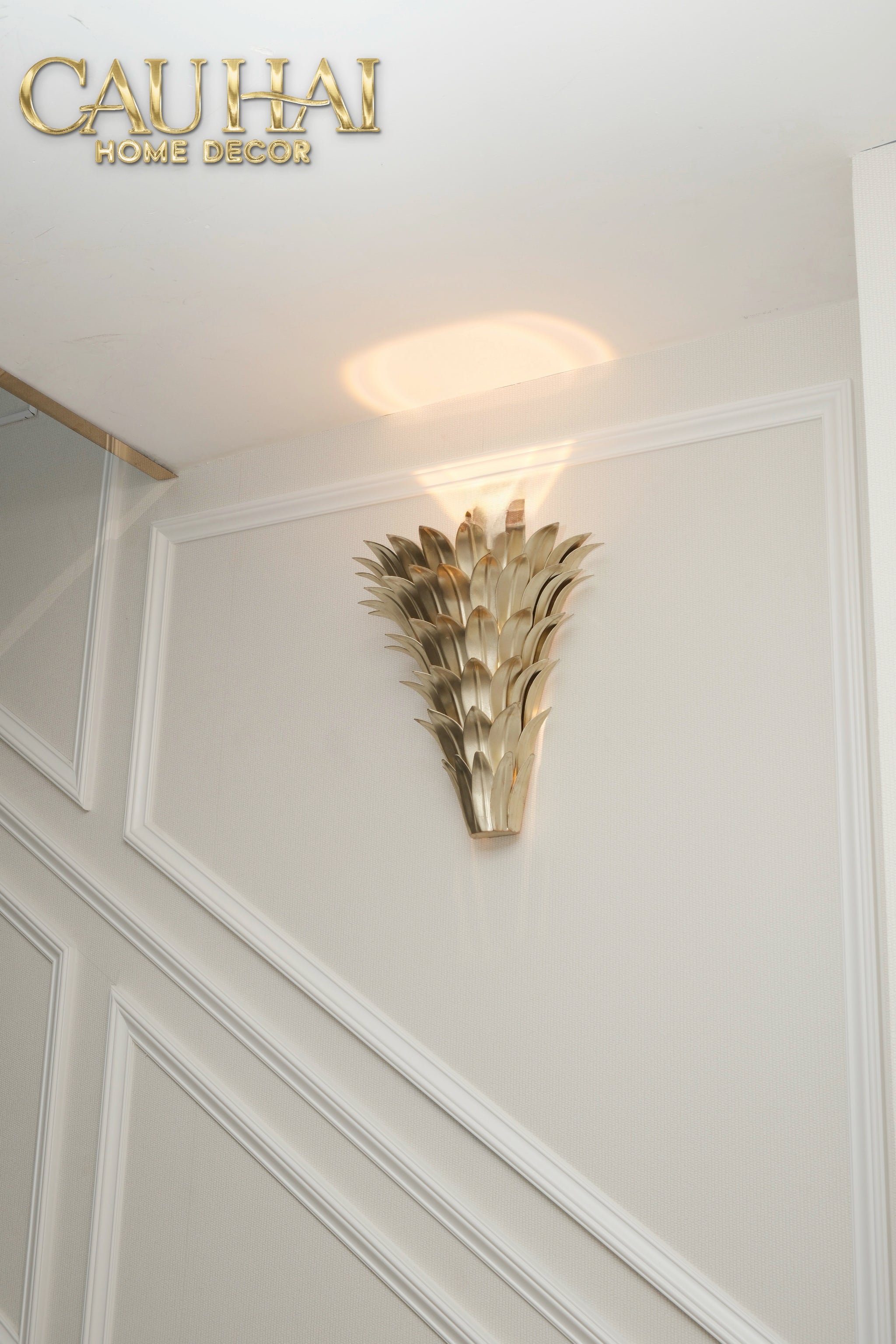 Maison Coutour - 14K Gold Plated Wall Lamp Palm Leaf Lumière D'Or