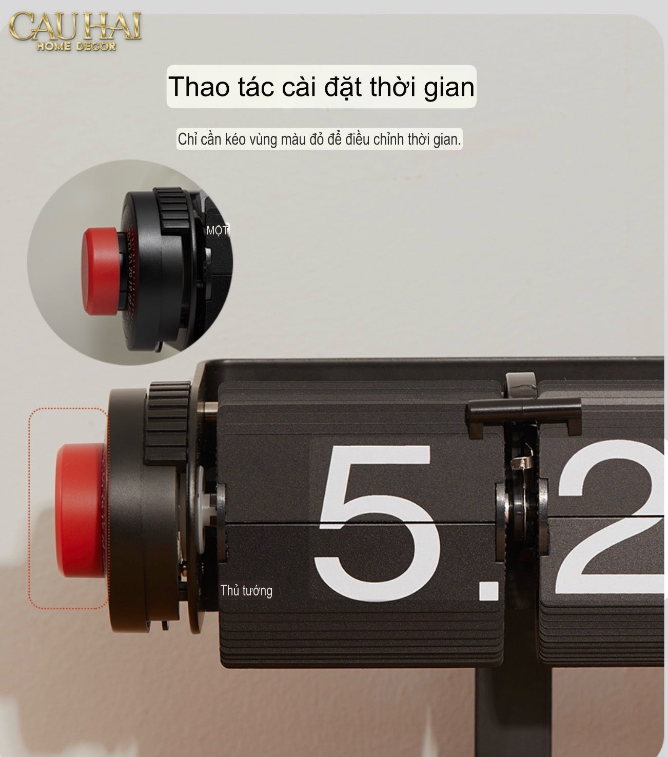 Đồng Hồ Lật Voyage Retro Noir-CẬU HAI HOME DECOR