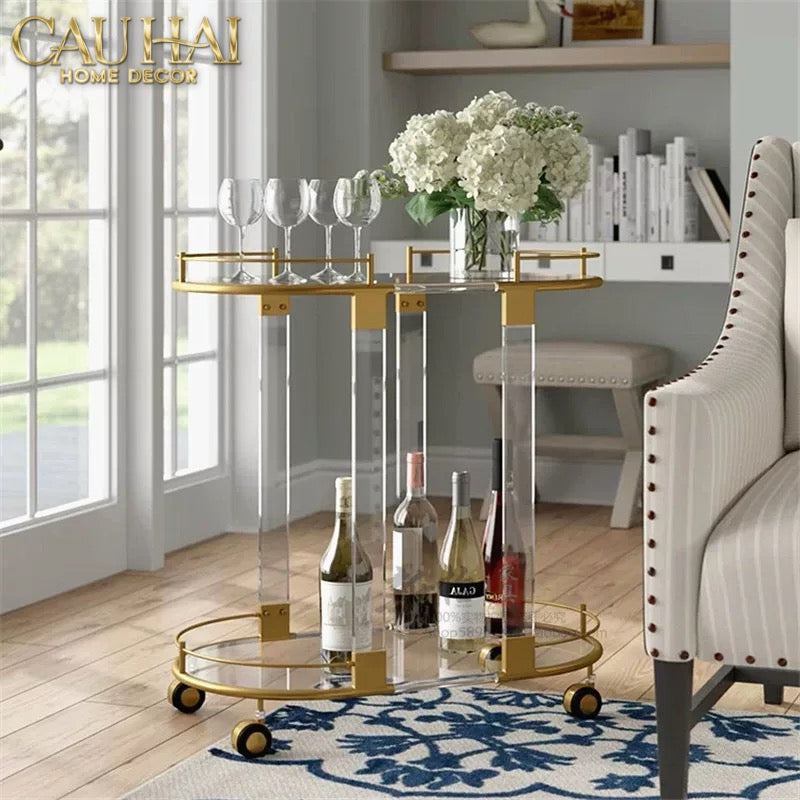 Home Couture - Xe Quầy Bar Aureate Pillar Olympian Bar Cart-CẬU HAI HOME DECOR