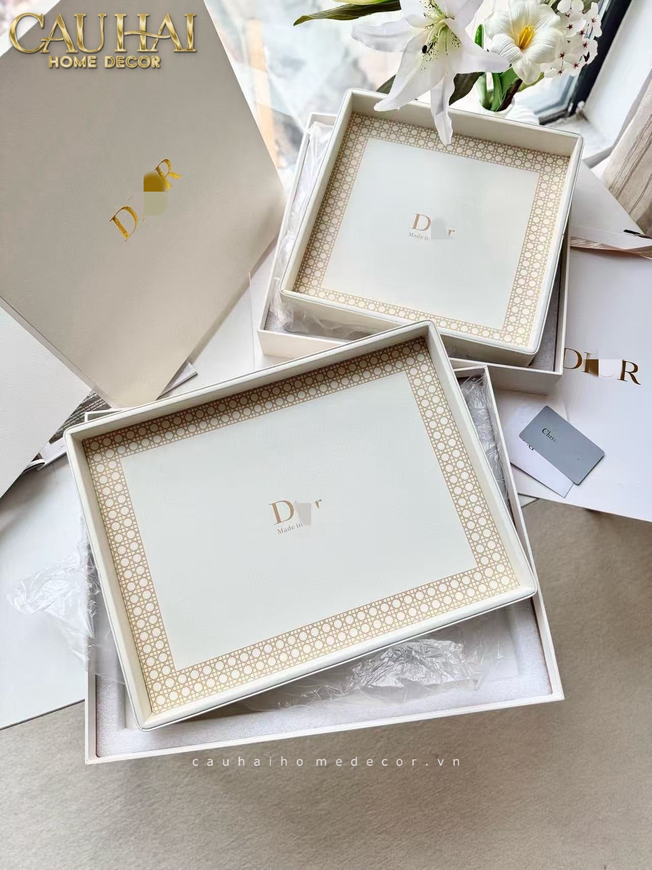 Home Couture - Khay Lux Leather 30X40 D'Ivoire-CẬU HAI HOME DECOR