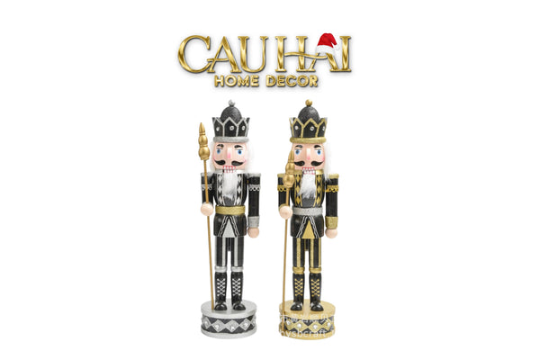 FÊTES COUTURE -  SET 2 TƯỢNG NUTCRACKER ALLURE D'Or MINUIT IMPÉRIAL H30