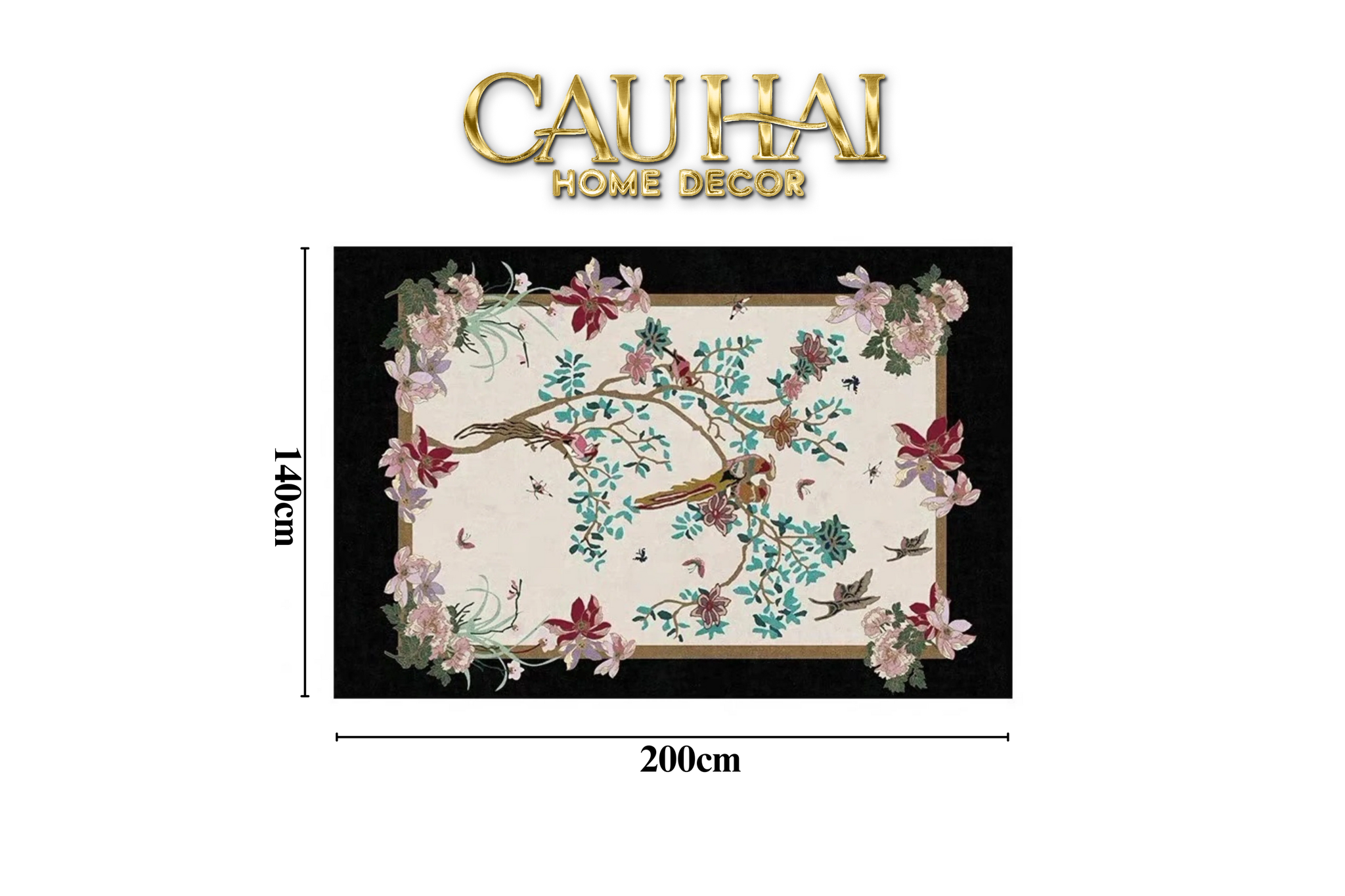 Thảm Trải Sàn Nhung Bỉ 140X200/160X230 - Nocturne Avian Impériale Rectangular