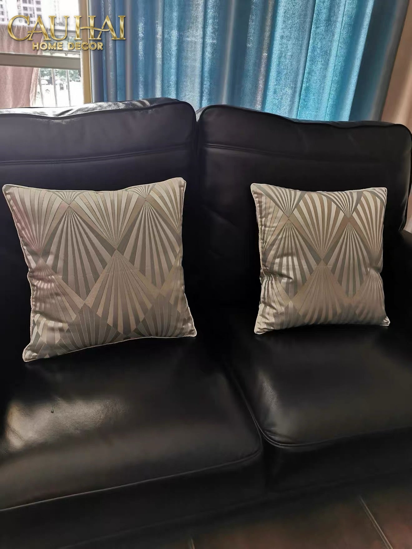 Vỏ Gối Lụa Jacquard Aurum Sunburst 45
