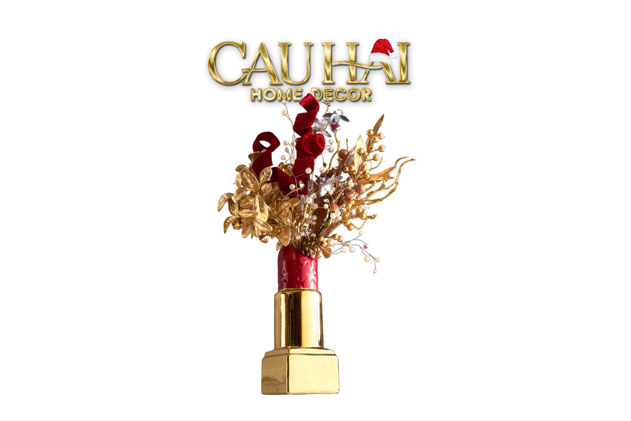 Fêtes Couture - Set Bình Và Hoa Gold D.O Rouge Velvet-CẬU HAI HOME DECOR