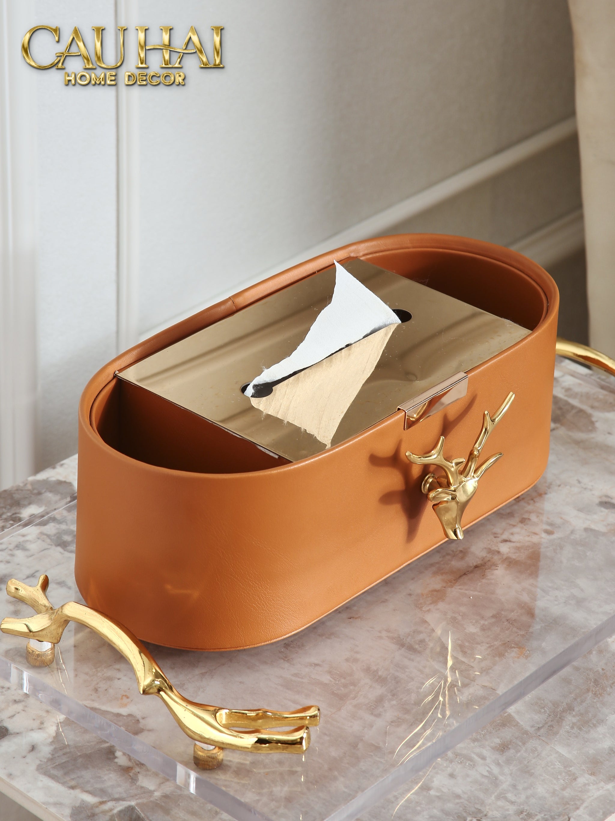 HỘP KHĂN GIẤY DA GOLDEN  ALLEY TERRA LEATHER