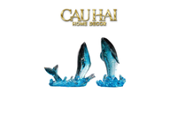 Set 2 Tượng Cá Voi Đại Dương -  Cristalleries Baleine Azurée