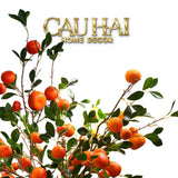 Set 2 Cành Quả Quýt Tangerines Ember/Amber - CẬU HAI HOME DECOR
