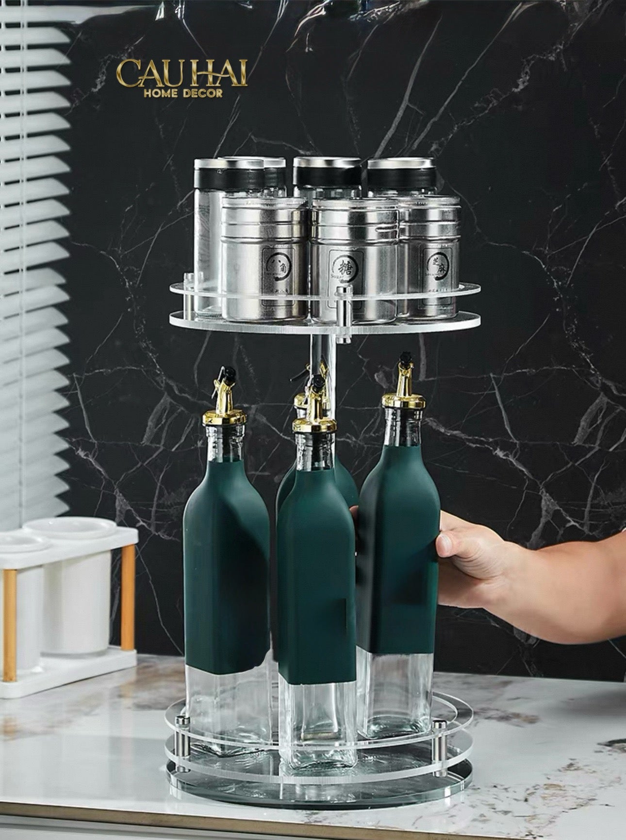 Kệ Pha Lê Đa Năng Rotating 360 Glorious Tornado H41-CẬU HAI HOME DECOR