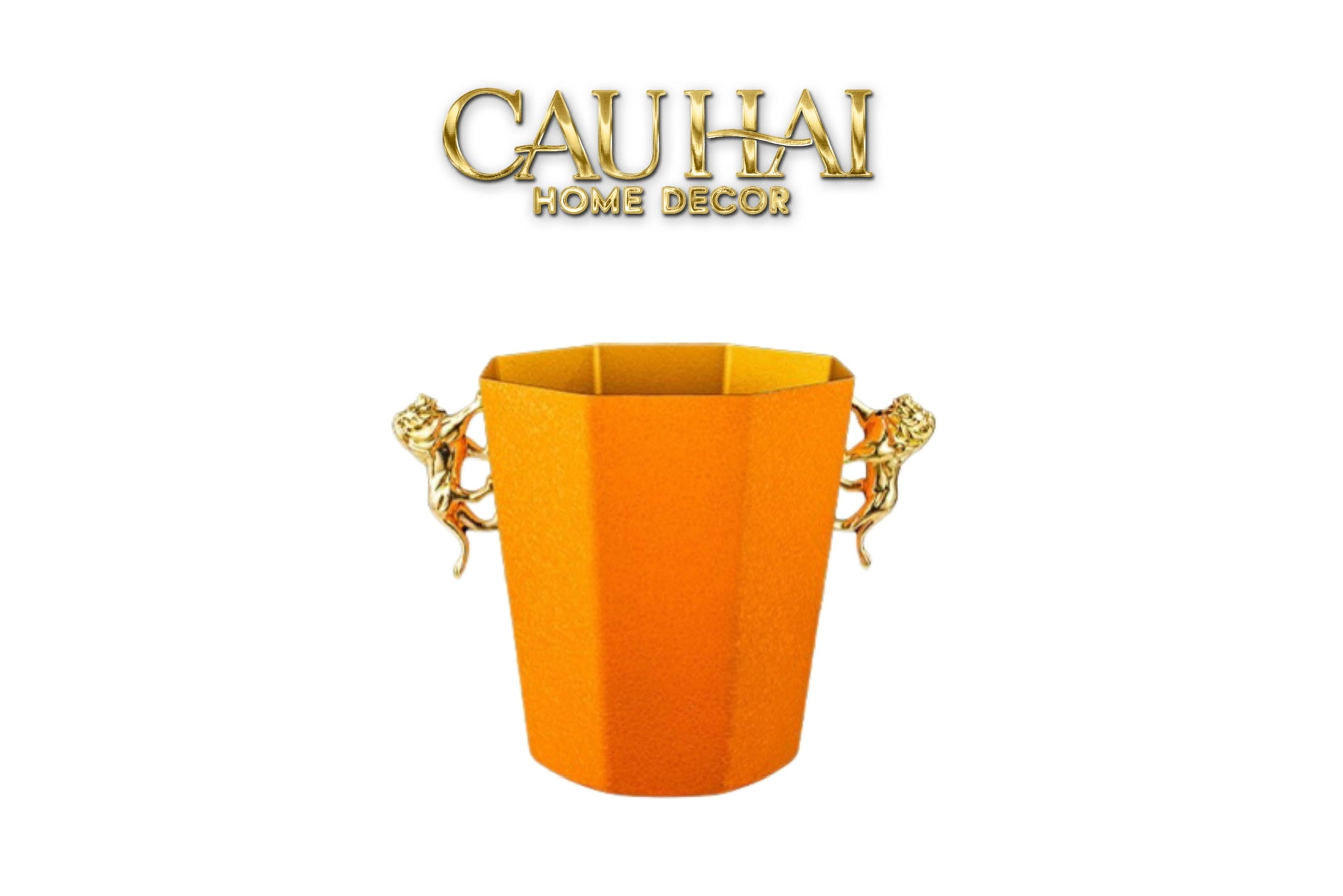 HOME COUTURE - XÔ ĐÁ CLEMENTINE GOLD LION ICE BUCKET-CẬU HAI HOME DECOR