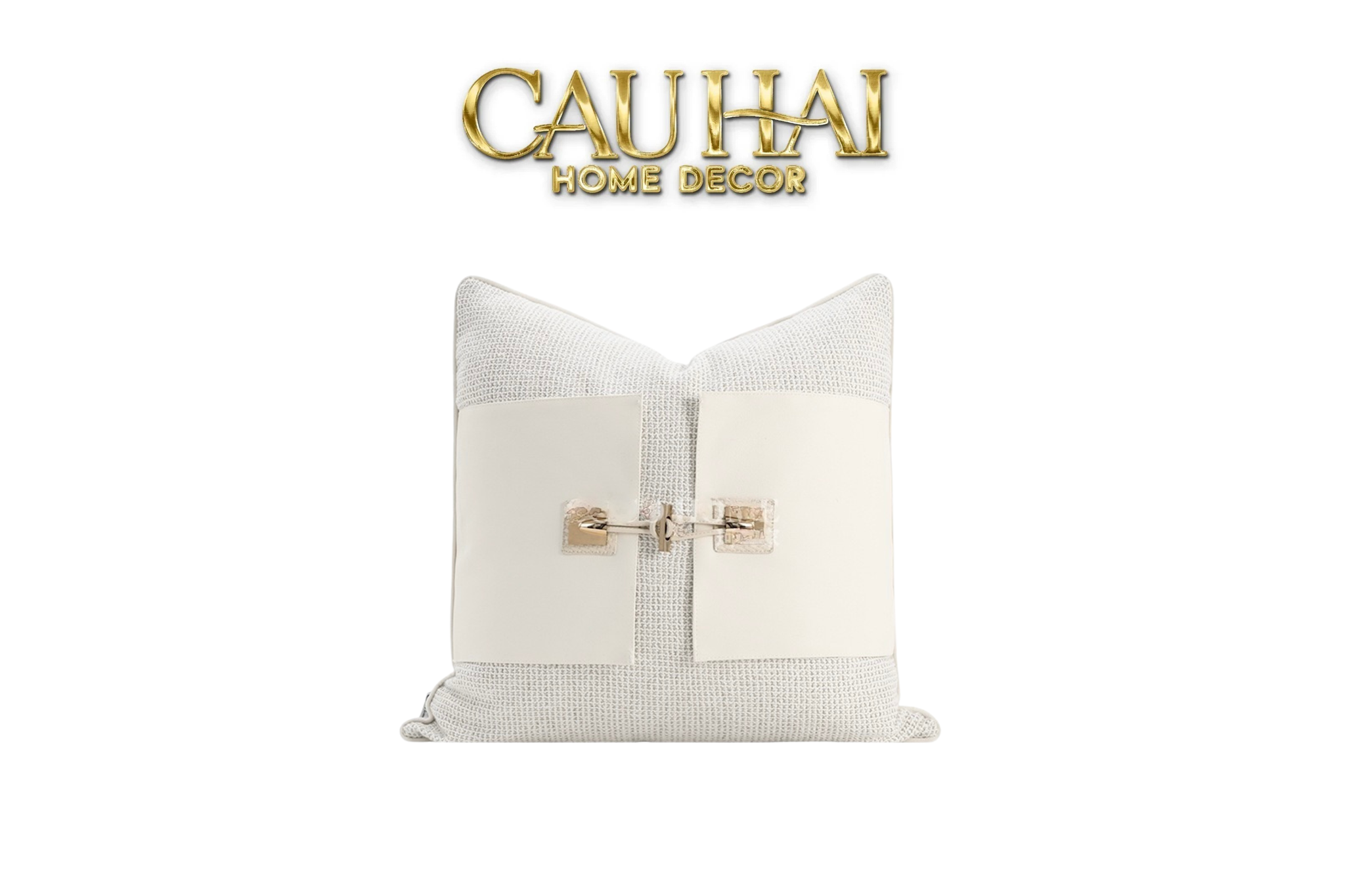 Vỏ Gối Bouclé Lock Atelier Ivory 45x45