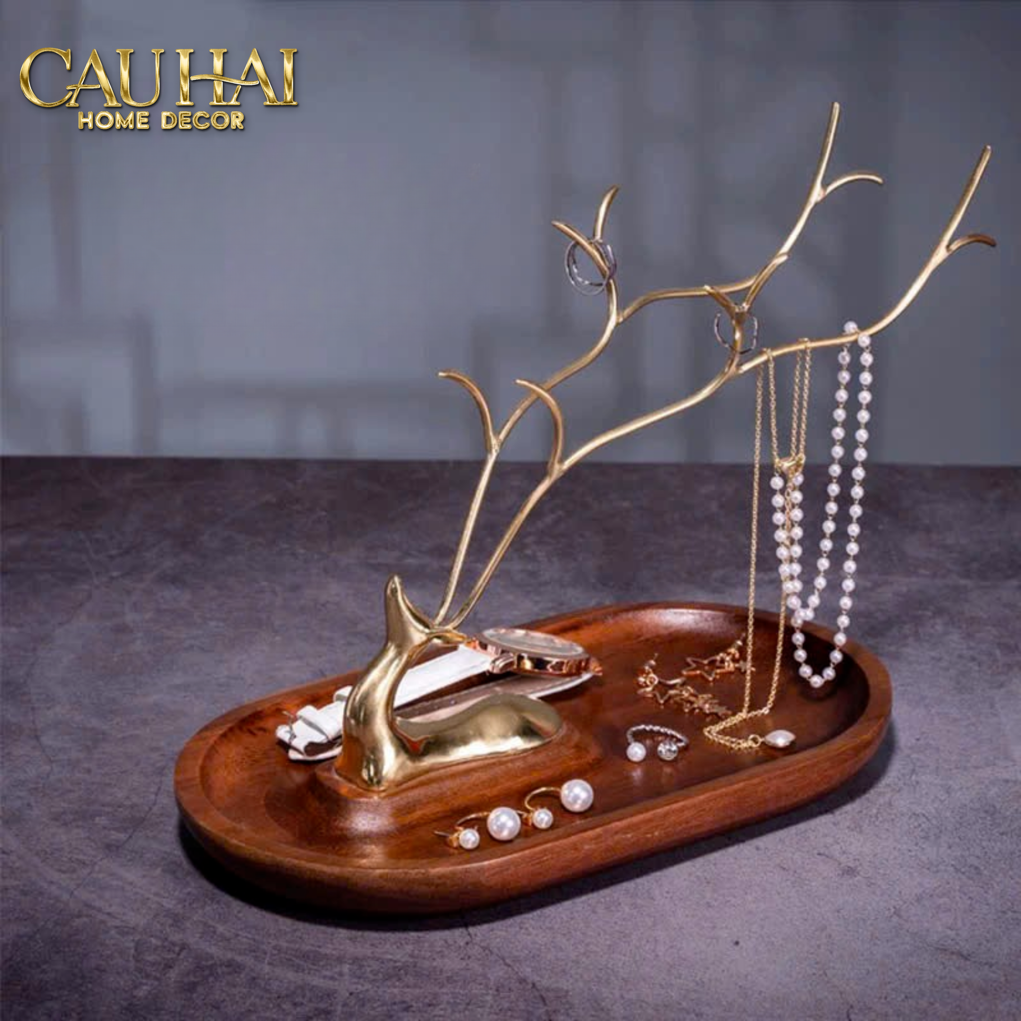 HOME COUTURE - KHAY GỖ KEO ACACIA WOODY CELESTIAL ELK 28CM