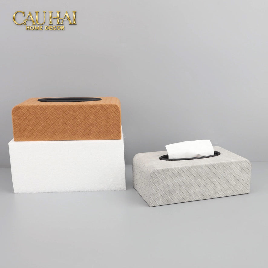 Hộp Khăn Giấy Da Intrecciato  Intrecciato Woven Leather Ebène Brown
