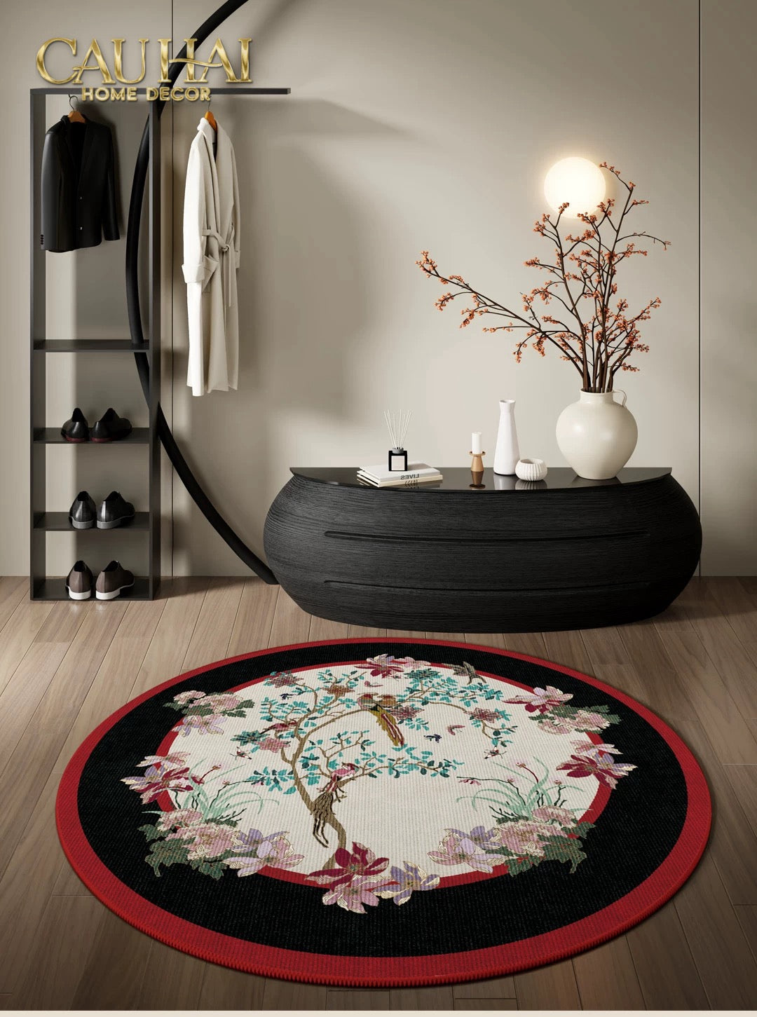 Thảm Tròn Nhung Bỉ D160 - Nocturne Avian Impériale Rectangular-CẬU HAI HOME DECOR