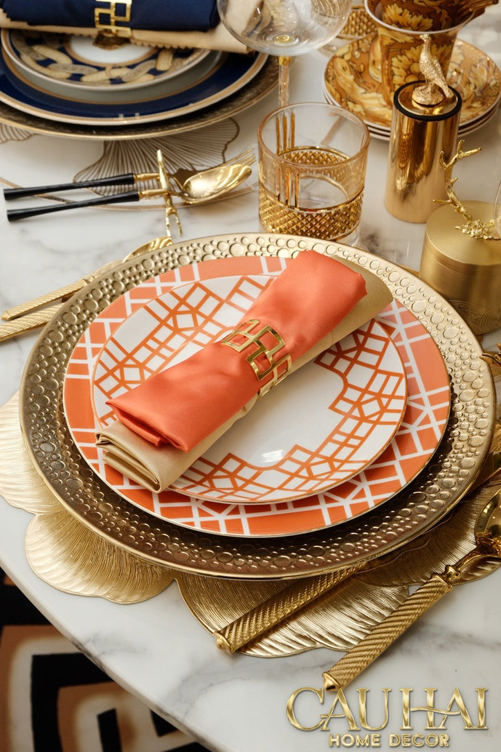 Set Đĩa Dinner Gốm Sứ Lattice Atelier Cognac 2pcs