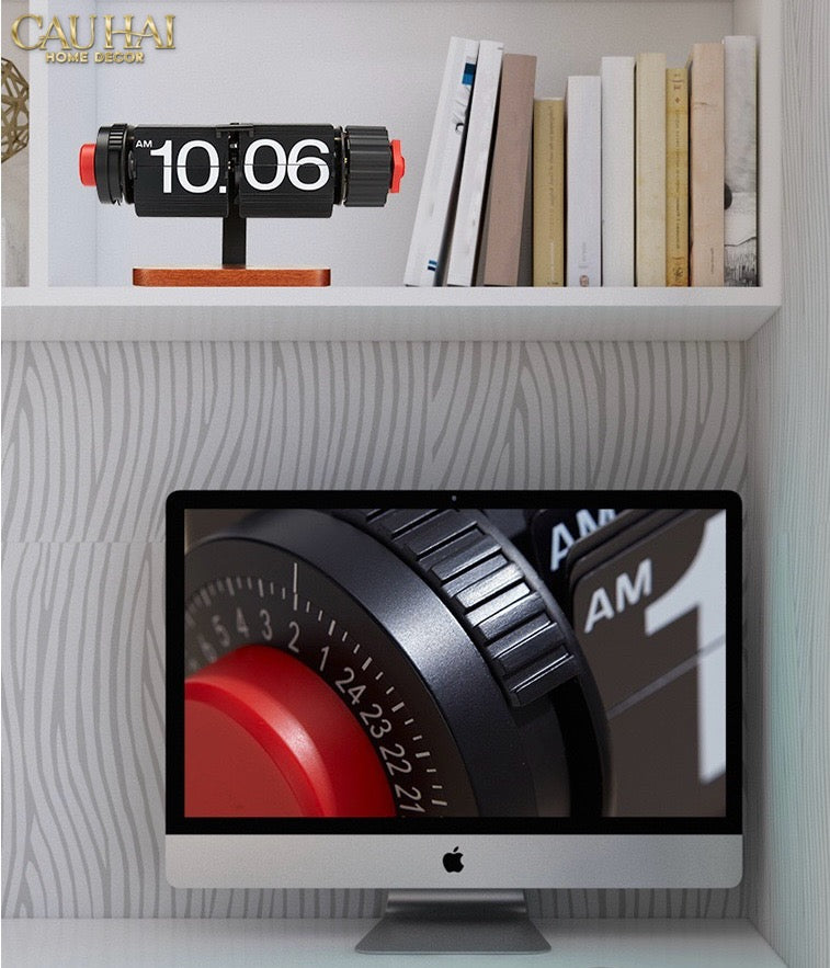 Đồng Hồ Lật Voyage Retro Noir-CẬU HAI HOME DECOR