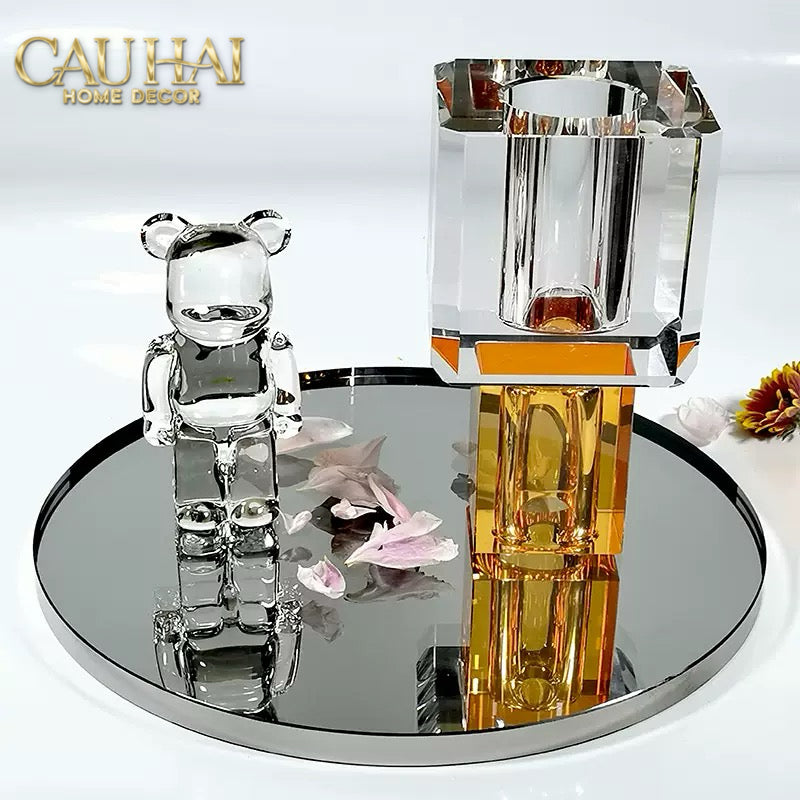 Maison Couture - Bình Hoa Pha Lê Atelier Émeraude Crystal Geometric Vessel 10x19