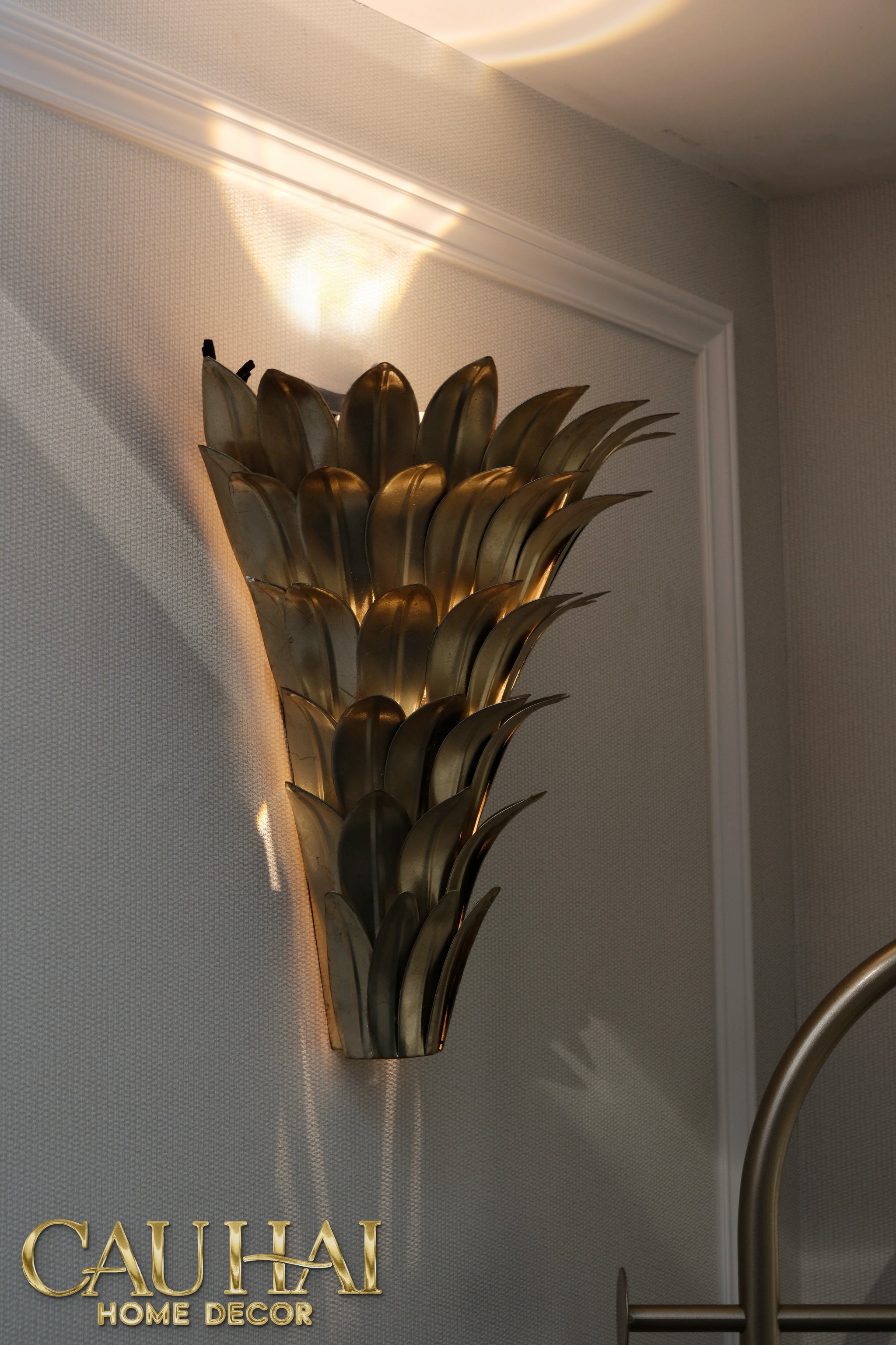 Maison Coutour - 14K Gold Plated Wall Lamp Palm Leaf Lumière D'Or