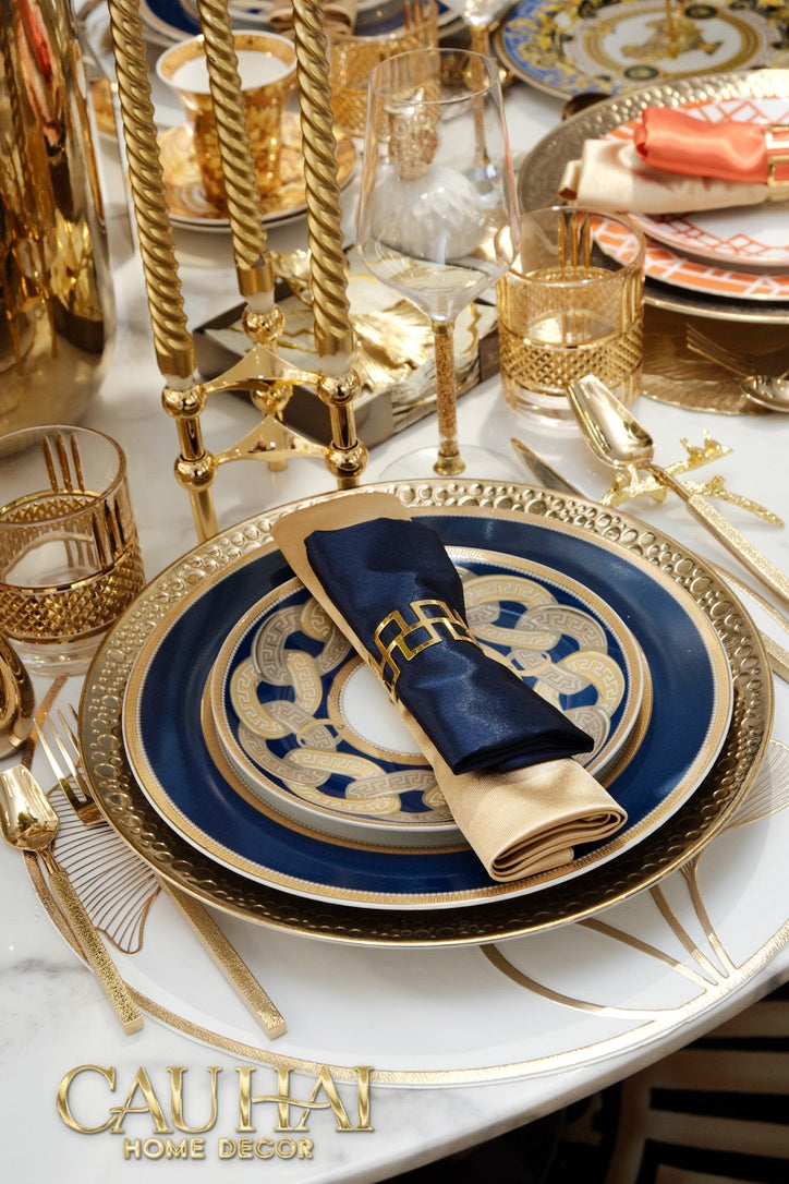 Vòng Khăn Ăn Metal Lattice D'Or 6pcs - Napkin Ring