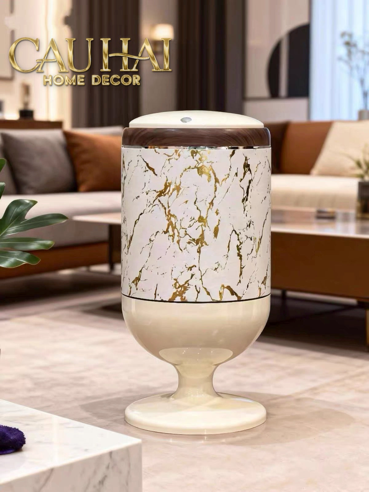 Thung Rac Cam Bien Thong Minh Noir Marquina Trash Bin 15L