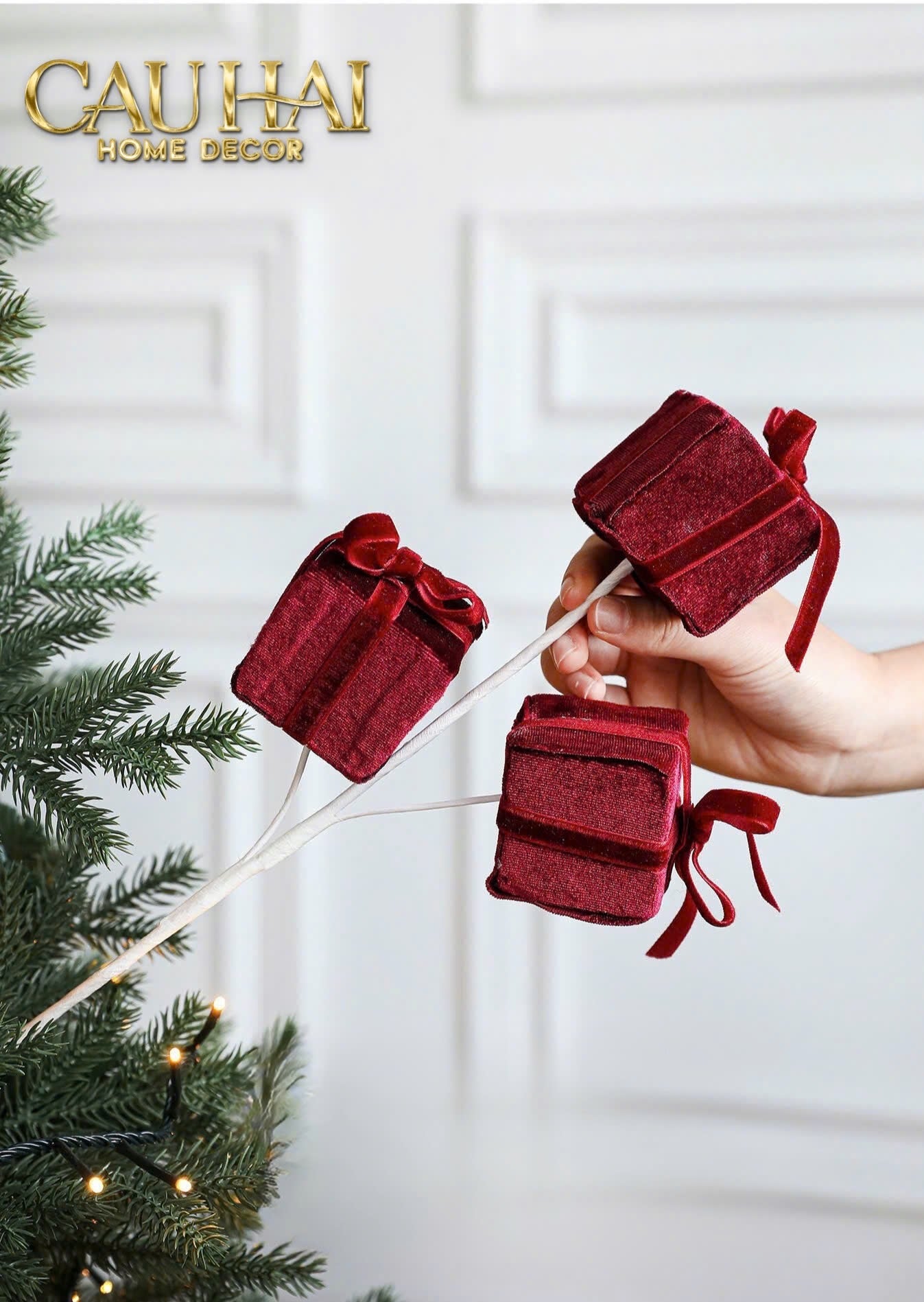 FÊTES COUTURE - CÀNH HỘP QUÀ BỌC NHUNG - EMERALD GIFT VELVET