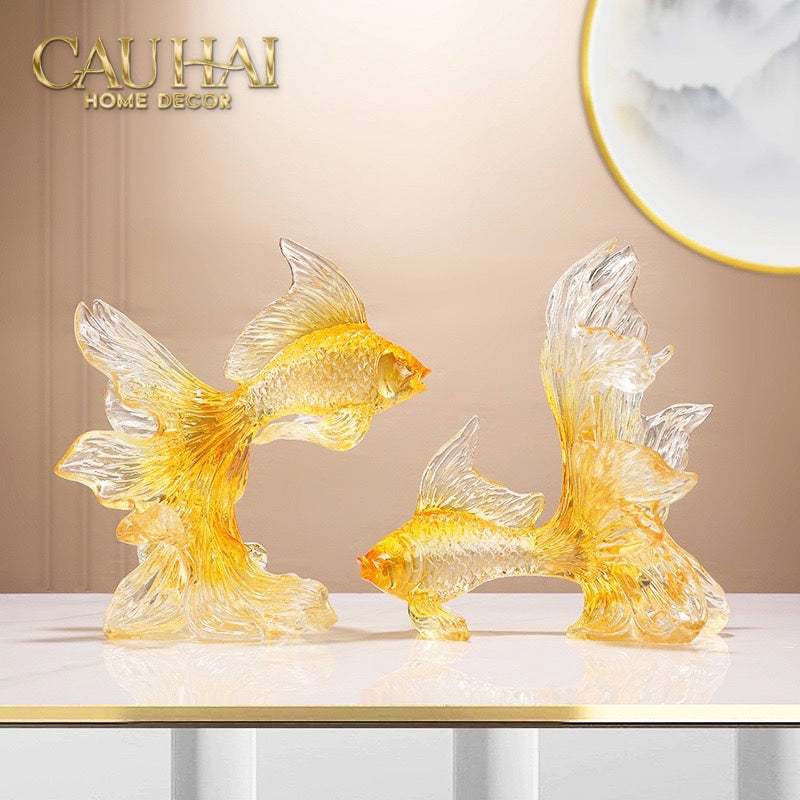 Set Tượng Resin Song Ngư Vượng Phát – Rubis Élégance
