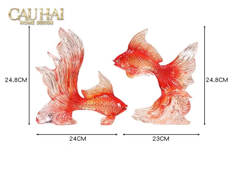 Set Tượng Resin Song Ngư Vượng Phát – Rubis Élégance