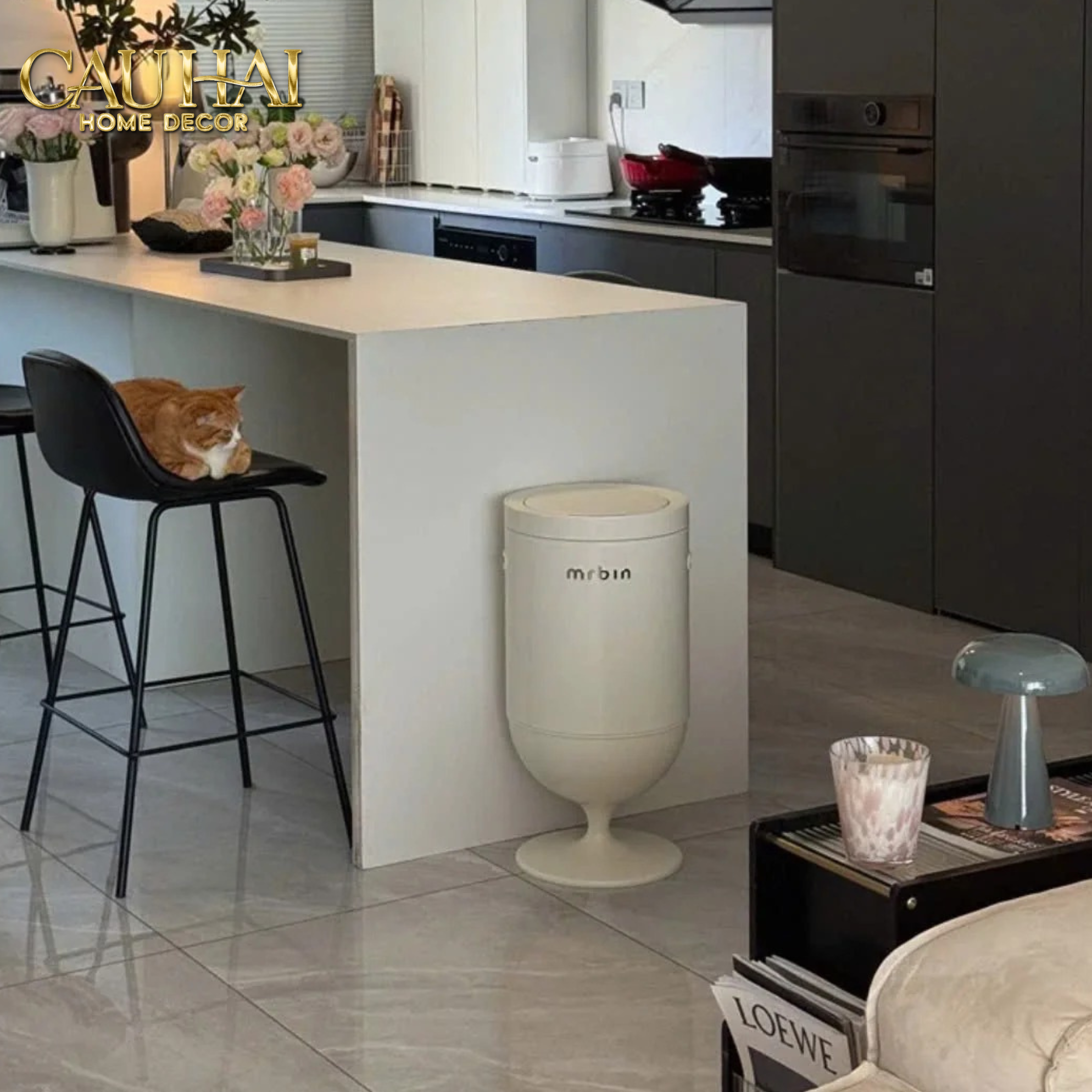 HOME COUTURE - THÙNG RÁC PREMIUM AUTOMATIC OPAL CHALICE BIN 20L-CẬU HAI HOME DECOR