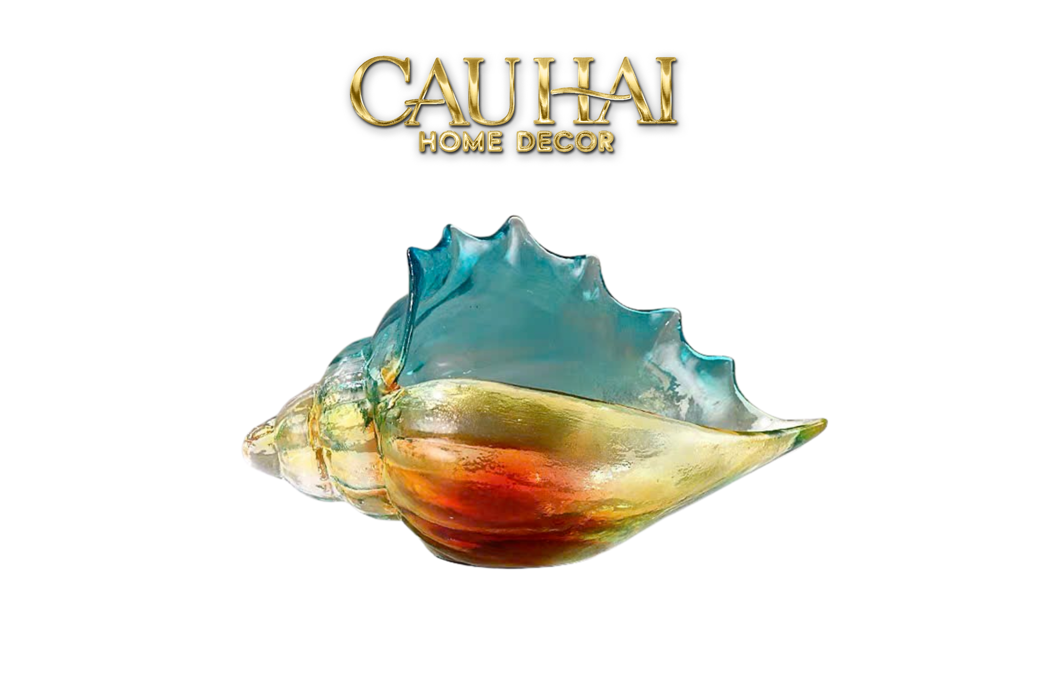 KHAY VỎ ỐC ARC-EN-CIEL POSEIDON SHELL PETIT HANDCRAFTED GLASS TRAY