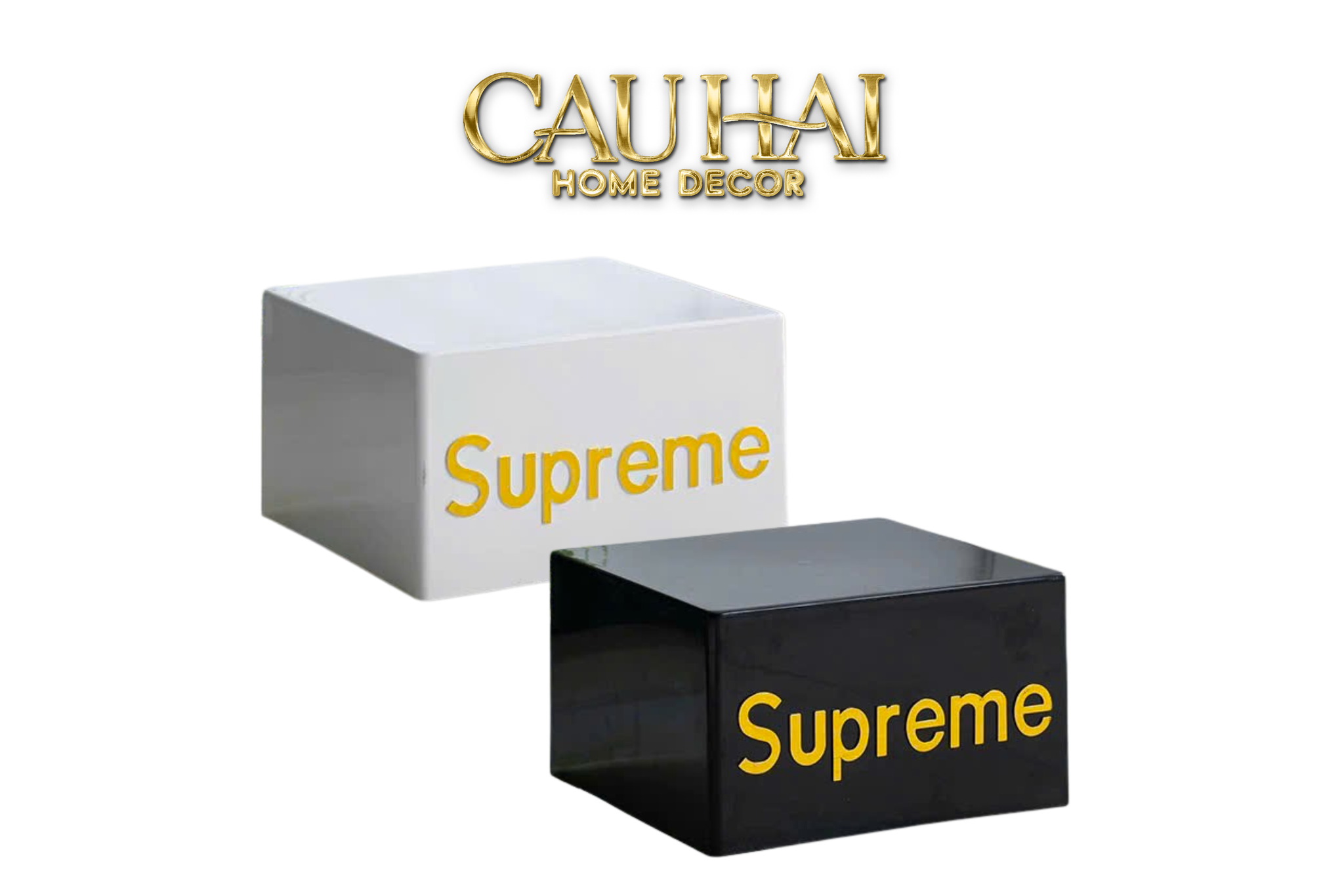 Bục Đôn Gỗ rf  Xtreme Display Base  - Black / White Gallery Block Pedestal