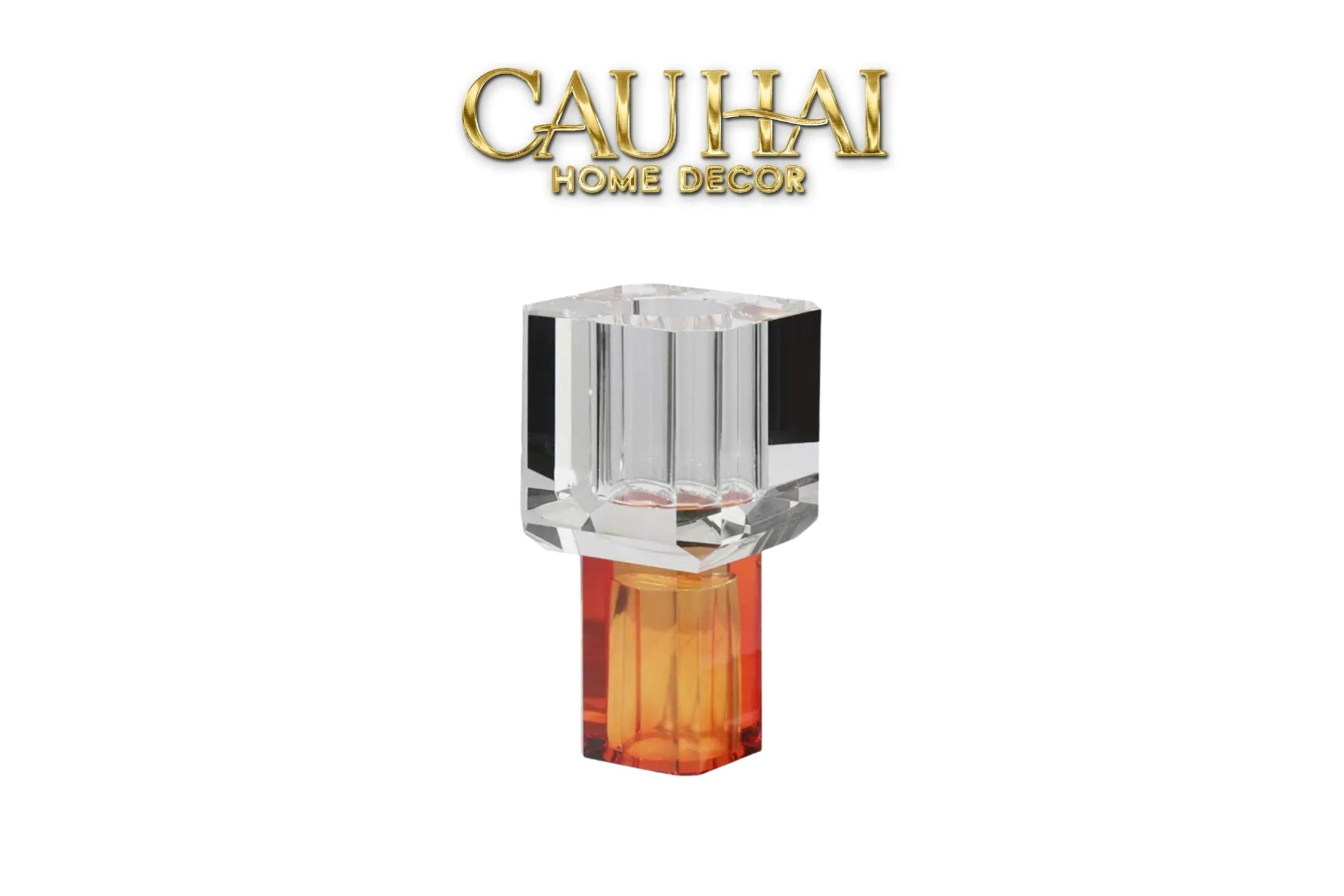 Maison Couture - Bình Hoa Pha Lê Atelier Émeraude Crystal Geometric Vessel 10x19