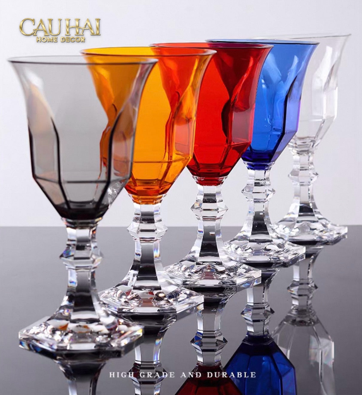 Ly Vang PP Acrylic Đỏ Alluriyyll -  PP Acrylic Ruby Rouge Wines Glasses H18.5 270ML