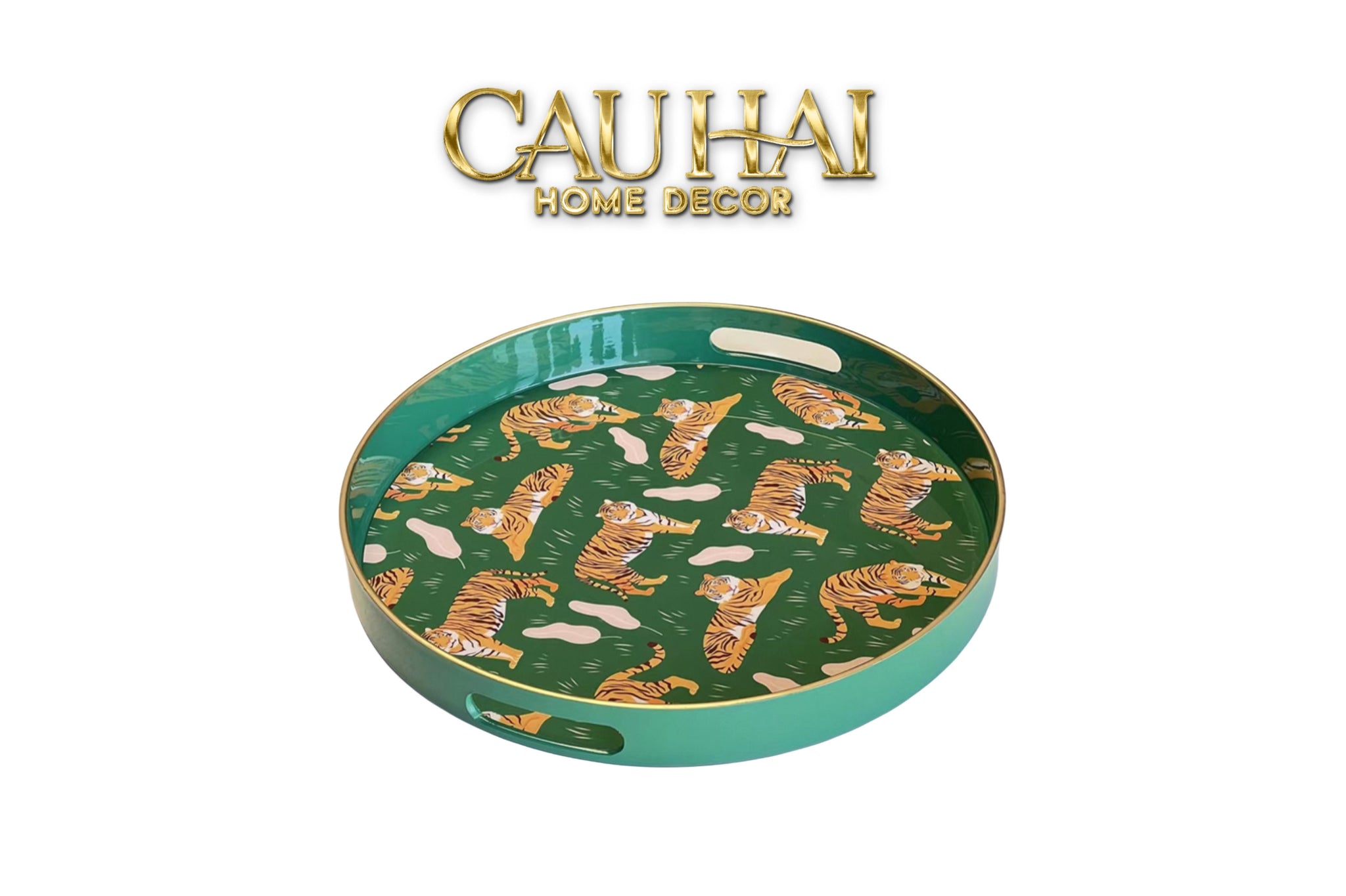 KHAY TRÒN ACRYLIC  TIGRE DU BENGALE