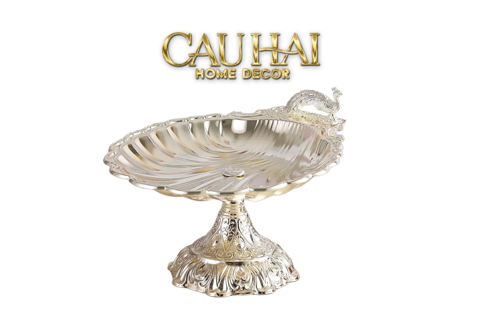 Đĩa Khổng Tước Persian Argenté Impérial Paon Plateau-CẬU HAI HOME DECOR