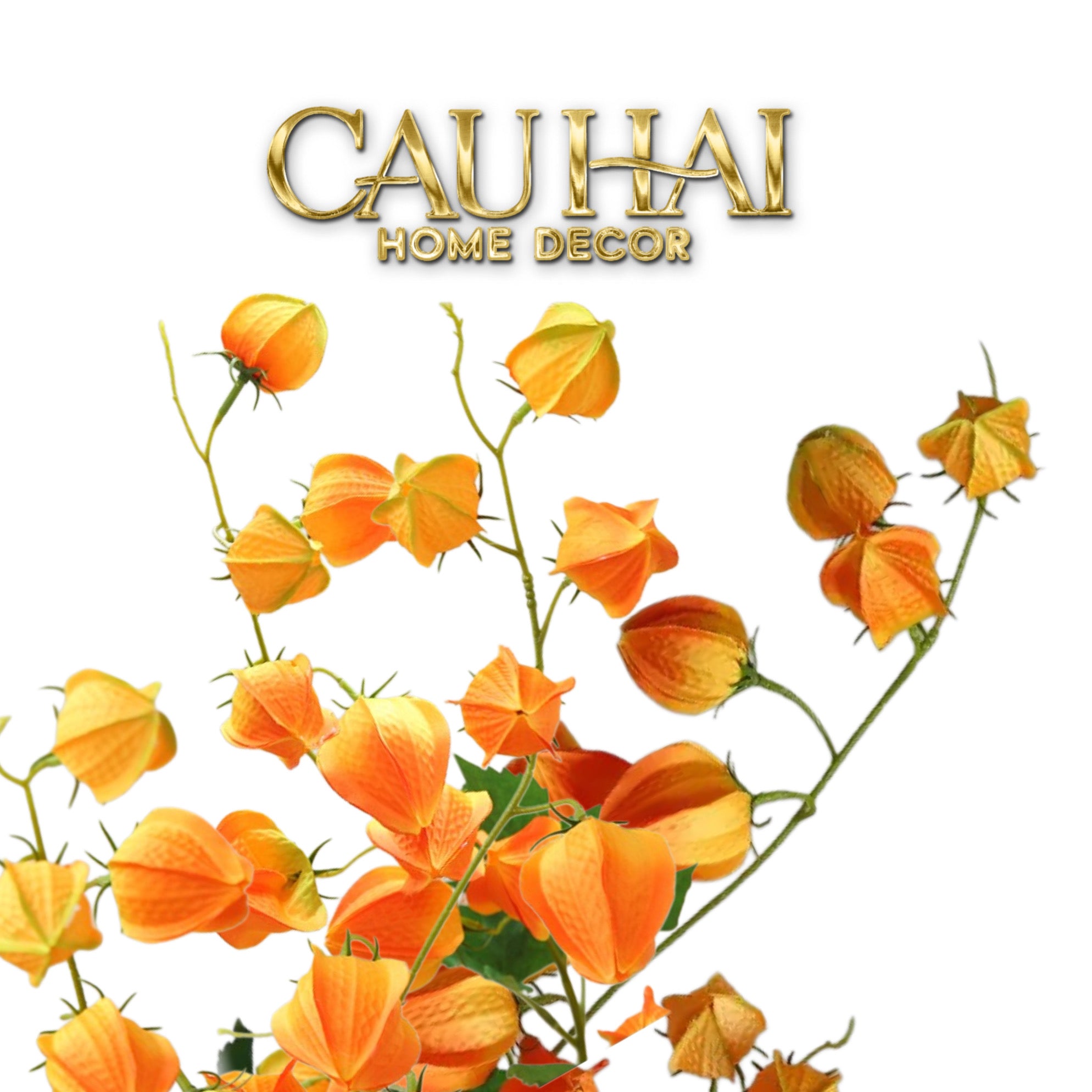 Set 2 Cành Trái Tầm Bóp Physalis Amberfruit 85cm - CẬU HAI HOME DECOR