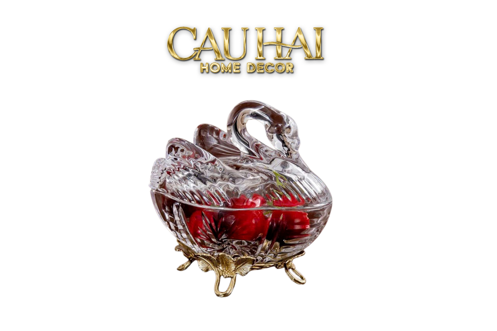 HOME COUTURE - LỌ KẸO THIÊN NGA  SWAN DE L’ATHÈNES  CRISTAL BONBONNIÈRE