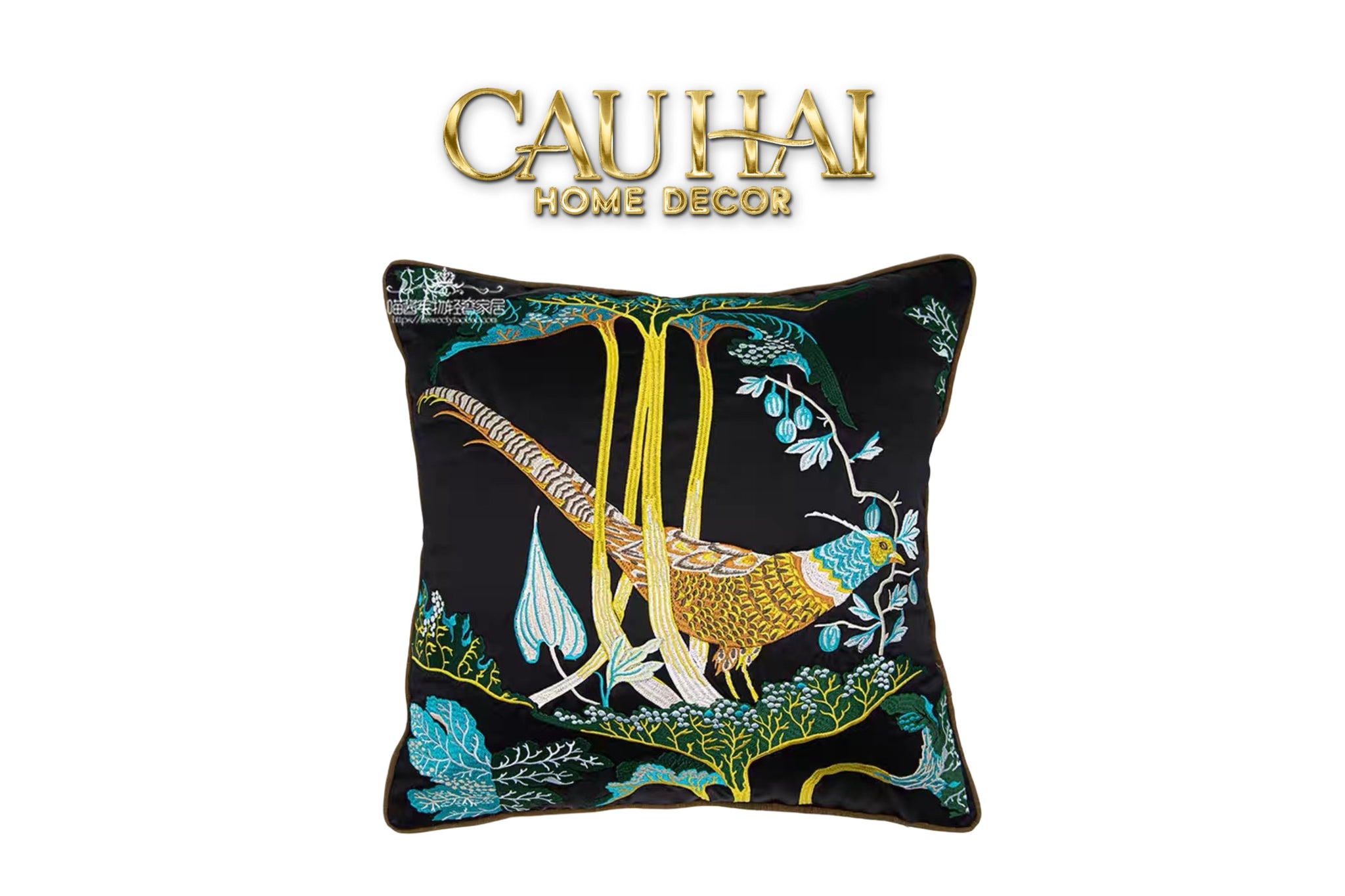 Tết Couture - Vỏ Gối Lụa Thêu 3D  Hoàng Điểu Tứ Quý - Ô Ảnh 45