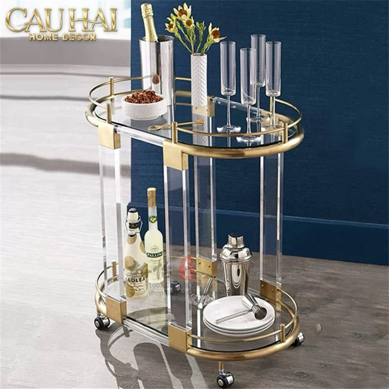 Home Couture - Xe Quầy Bar Aureate Pillar Olympian Bar Cart-CẬU HAI HOME DECOR