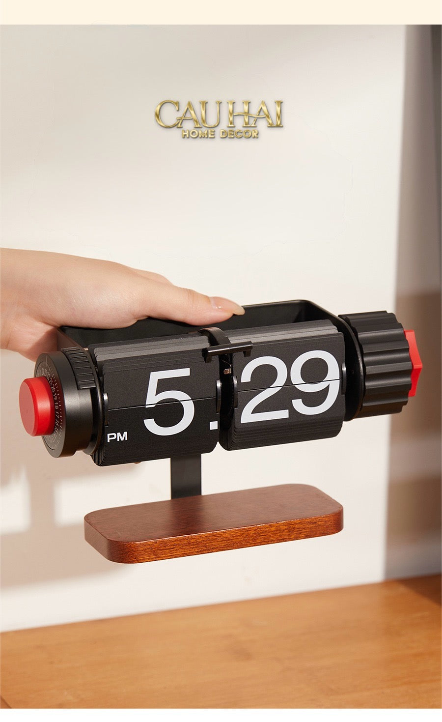 Đồng Hồ Lật Voyage Retro Noir-CẬU HAI HOME DECOR