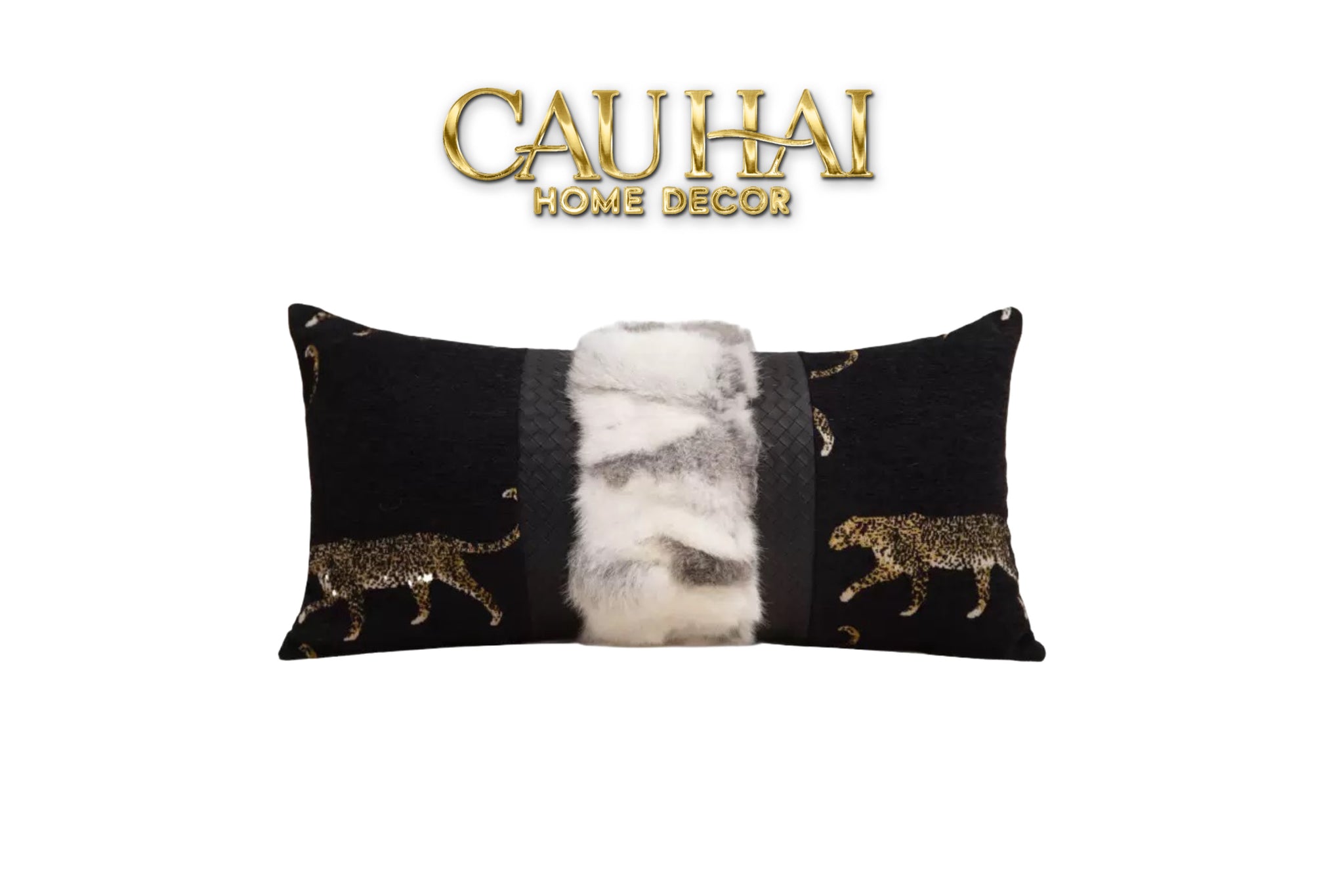GỐI TWEED LUX FUR JARGUAR SAVOIR LEOPARD 30X60