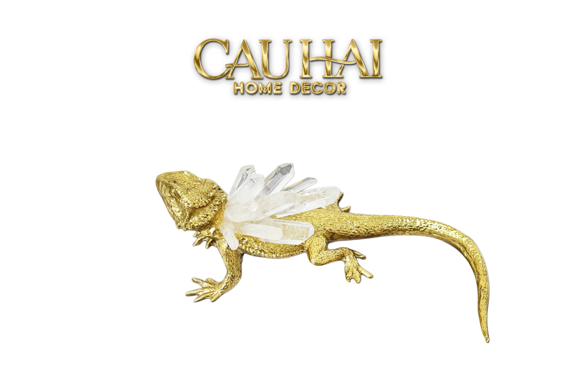 HOME COUTURE - TƯỢNG ĐỒNG TẮC KÈ CELESTIAL CRYSTAL BRASS