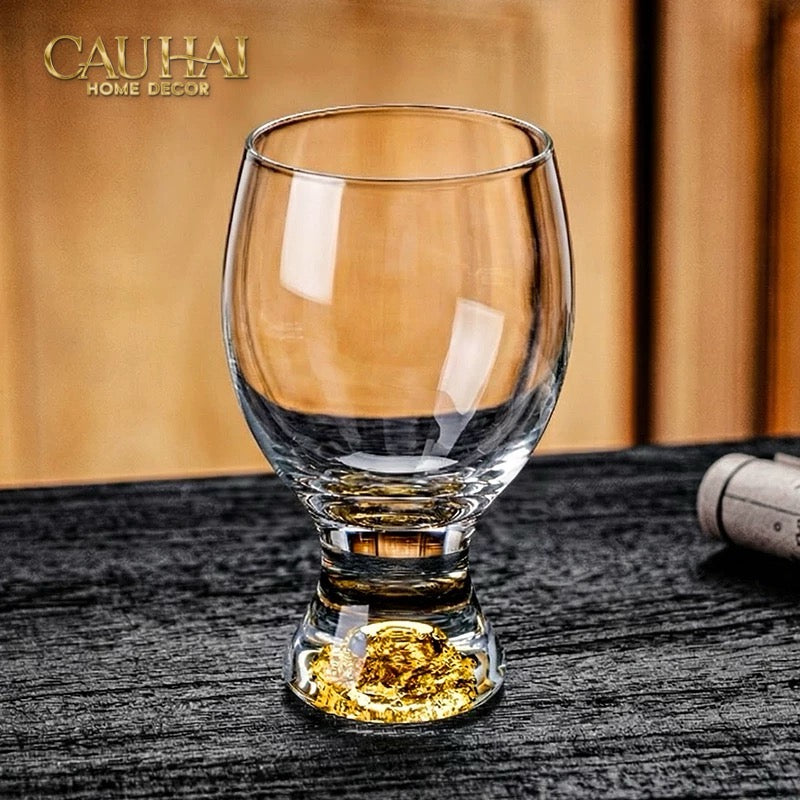 Set 2 Ly Bia Thuỷ Tinh Glacier Golden Diamond Cocktail Glasses  370Ml