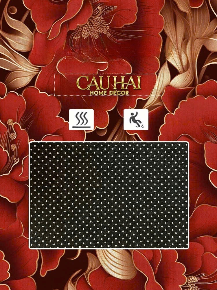 Thảm Cửa Nhung Bỉ 100X140 - Luxueux Velour Tapis Pivoine Du Palais-CẬU HAI HOME DECOR