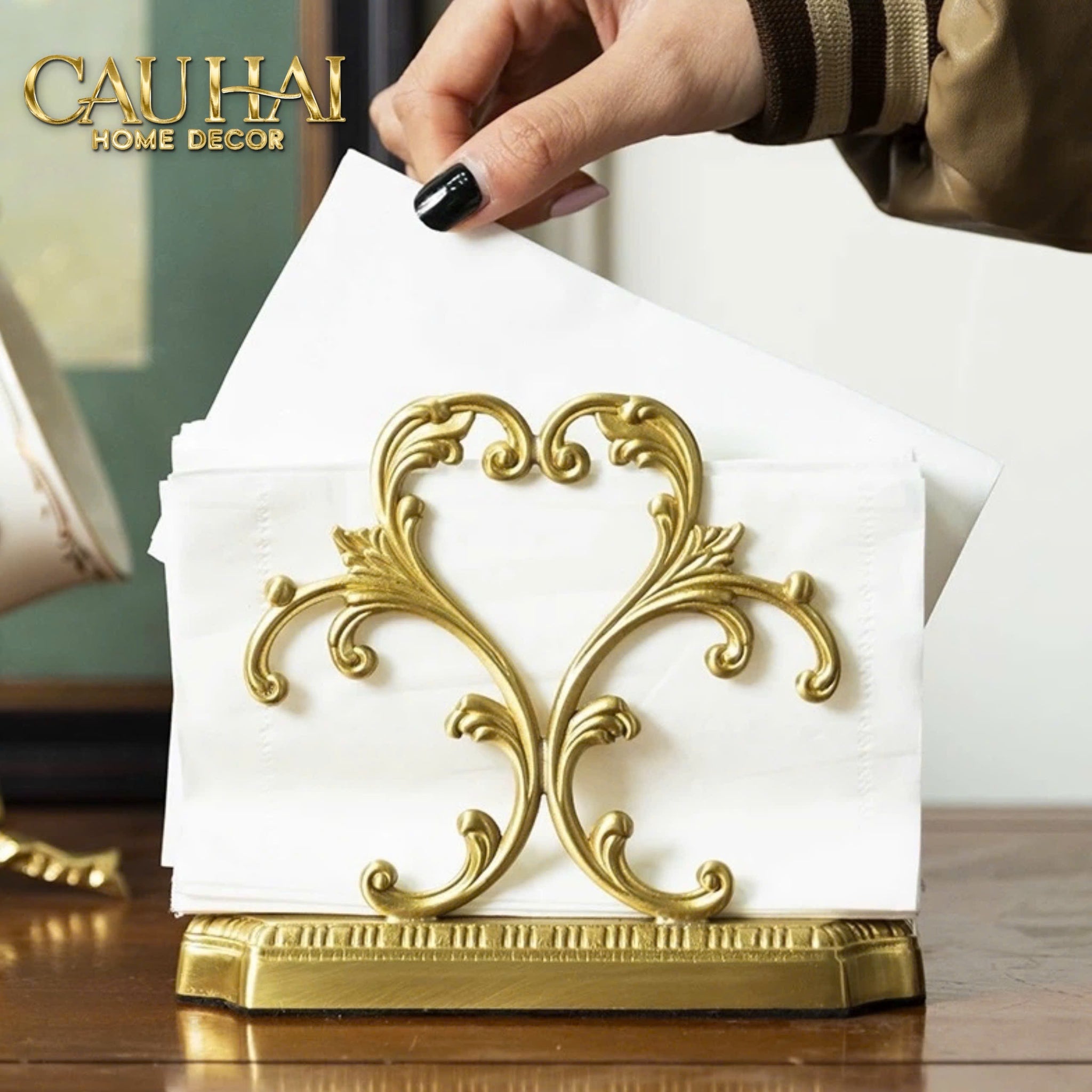 Đế Khăn Giấy Mạ Đồng Brasson Barocco Tissue Holder