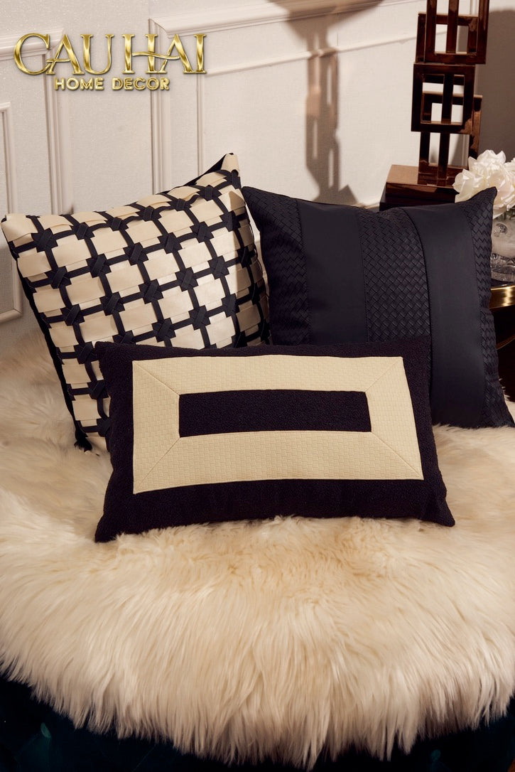 Gối Tweed Lux Leather  Minus Arch 30X50