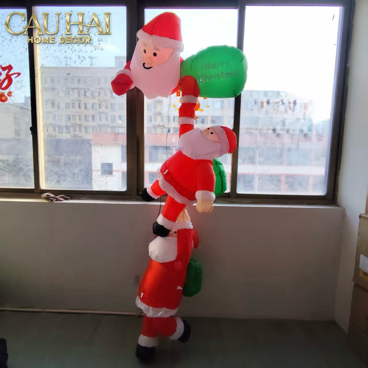 Fêtes Couture - Set 3 Ông Già Noel Triple Santa Climbing Tower-CẬU HAI HOME DECOR