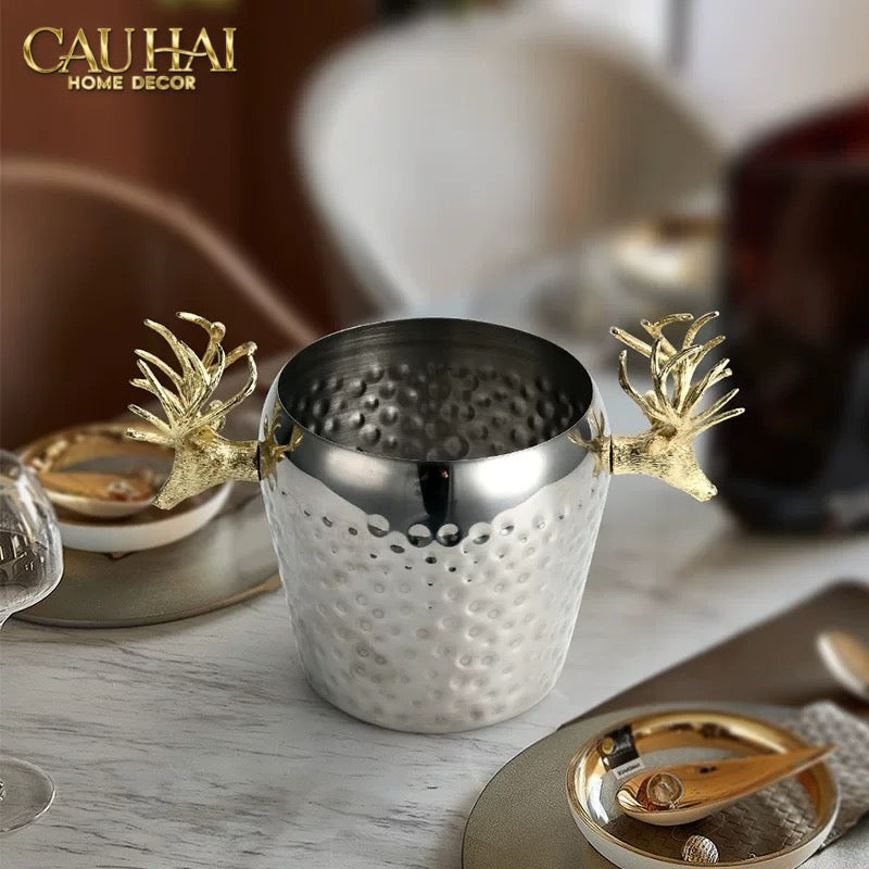 HOME COUTURE - PLATINUM ICE BUCKET - GODDESS ELK-CẬU HAI HOME DECOR