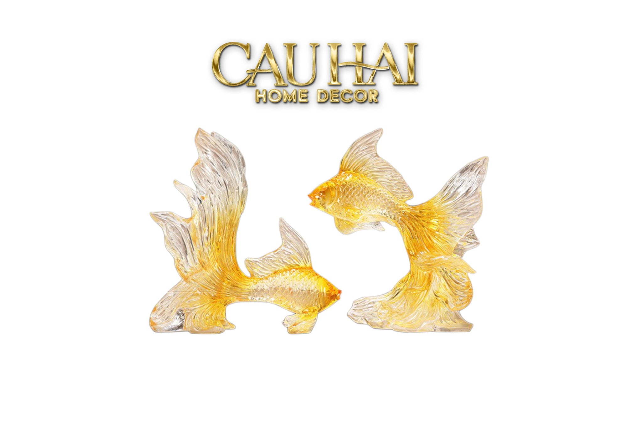 Set 2 Tượng Resin Song Ngư Vượng Phát – Fortune Koi Duo