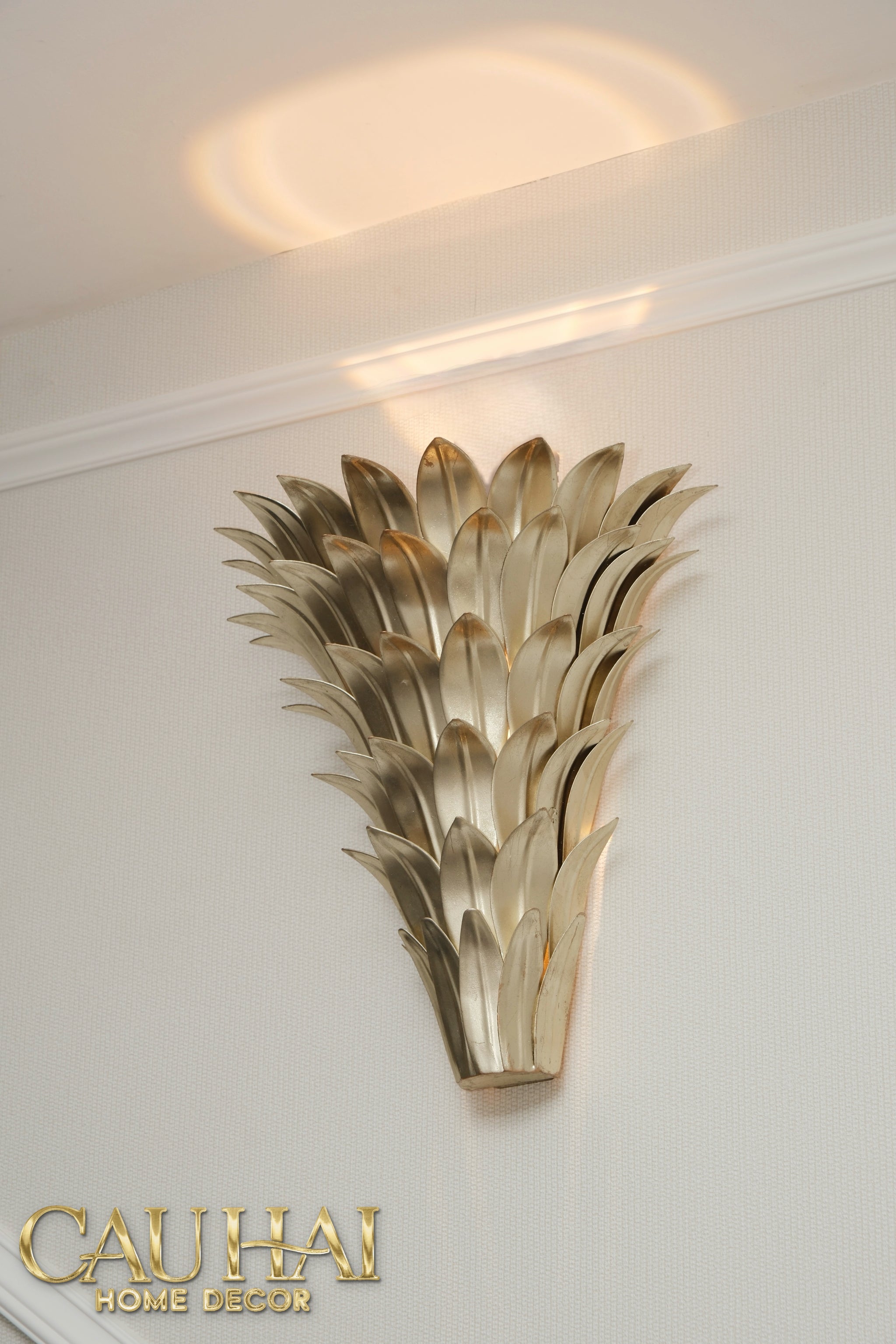 Maison Coutour - 14K Gold Plated Wall Lamp Palm Leaf Lumière D'Or